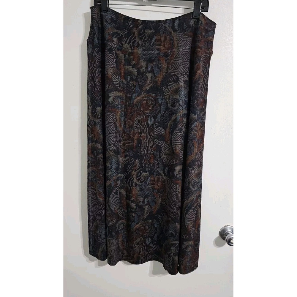 Soft Surroundings Maxi Knit Skirt P Large Brown Boho Mature Modest Stretch